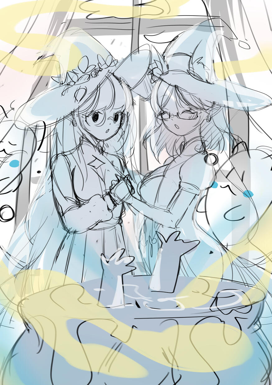 Witch sketch illustration