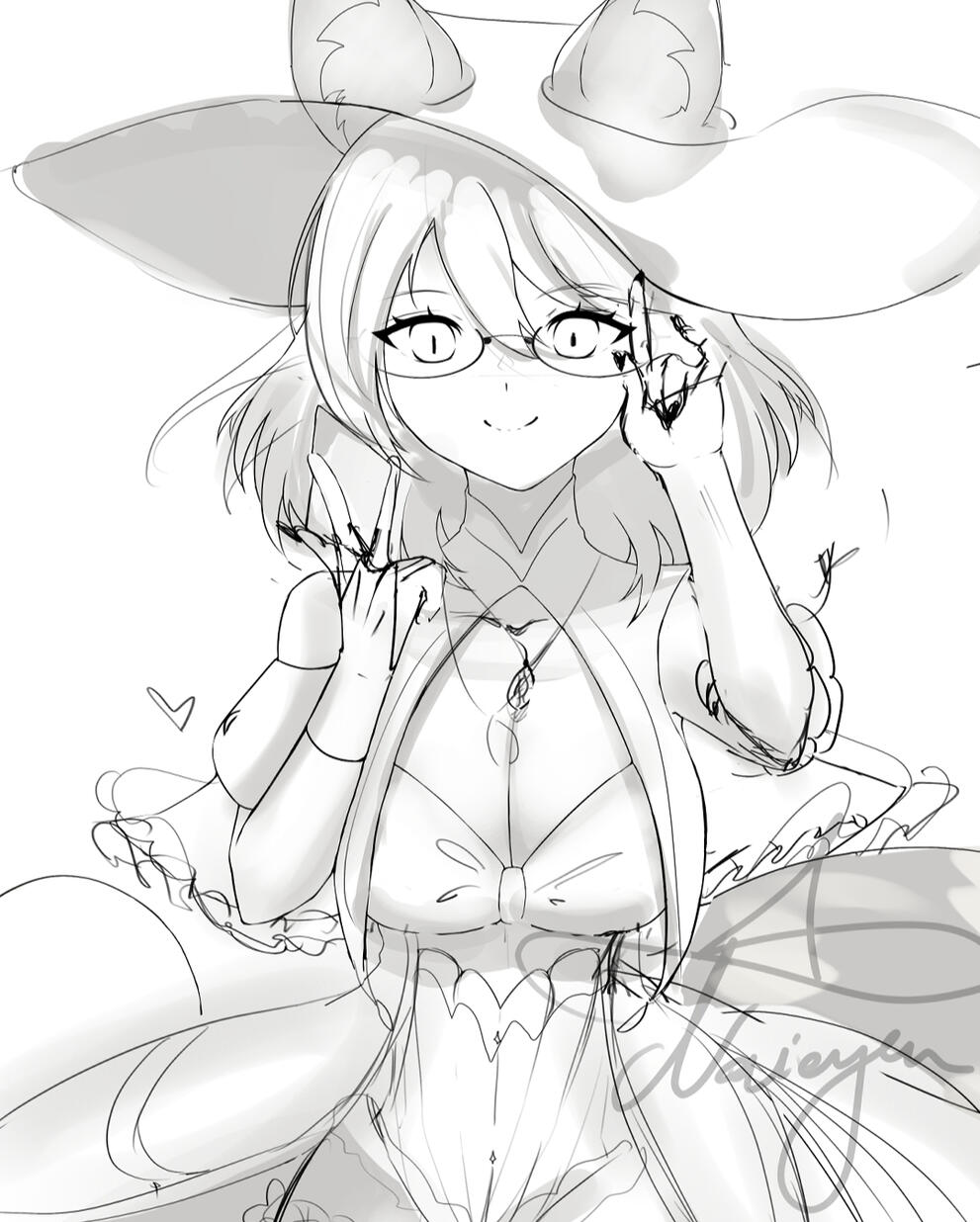 Shrine maiden sketch Shrine maiden sketch